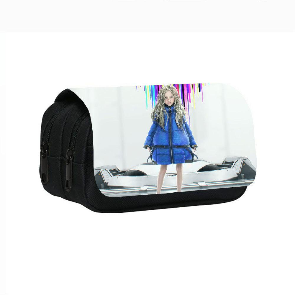 Pragmata Ink Print Double Layer Pencil Case With Nylon Material For Students