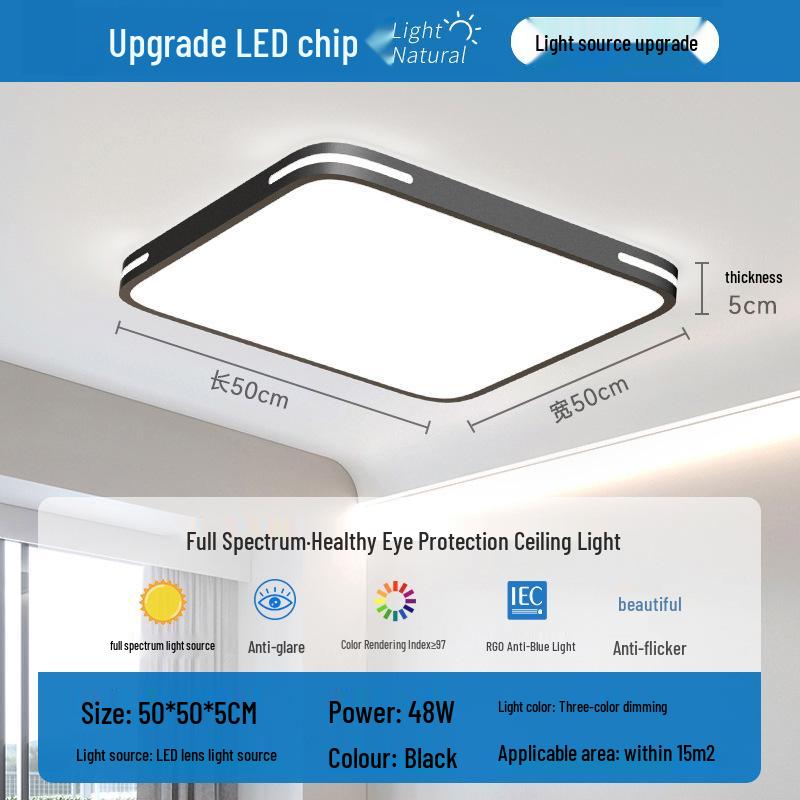 Modern 2025 LED Ceiling Light - Super Bright, Eye-Friendly for Bedroom, Study & Dining Areas