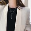 Temperament Pendant Bead Tassel Double Layer Female Choker Clavicle Chain Fashion Jewelry Necklace
