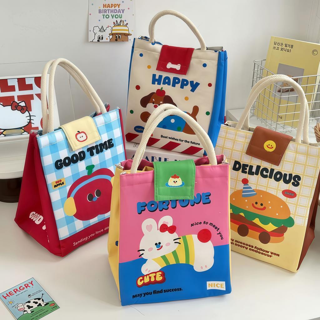 Lunch Tote Bag Student Hand-Held Aluminum Foil Insulated Lunch Box Bento Bag Large Capacity Lunch Box Tote Bag