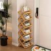 Bamboo Shoe Rack, Foldable Space Saving Shelves for Home and Bedroom - Interior Entry Storage Free Footed Shoe Narrow Shelf