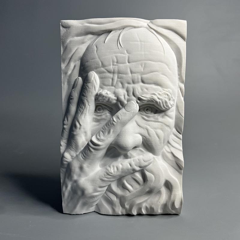 

Nordic Ins Vintage Relief Figure Sculpture Ornaments Fine Plaster Portrait Three-dimensional Printmaking Aesthetic Decoration