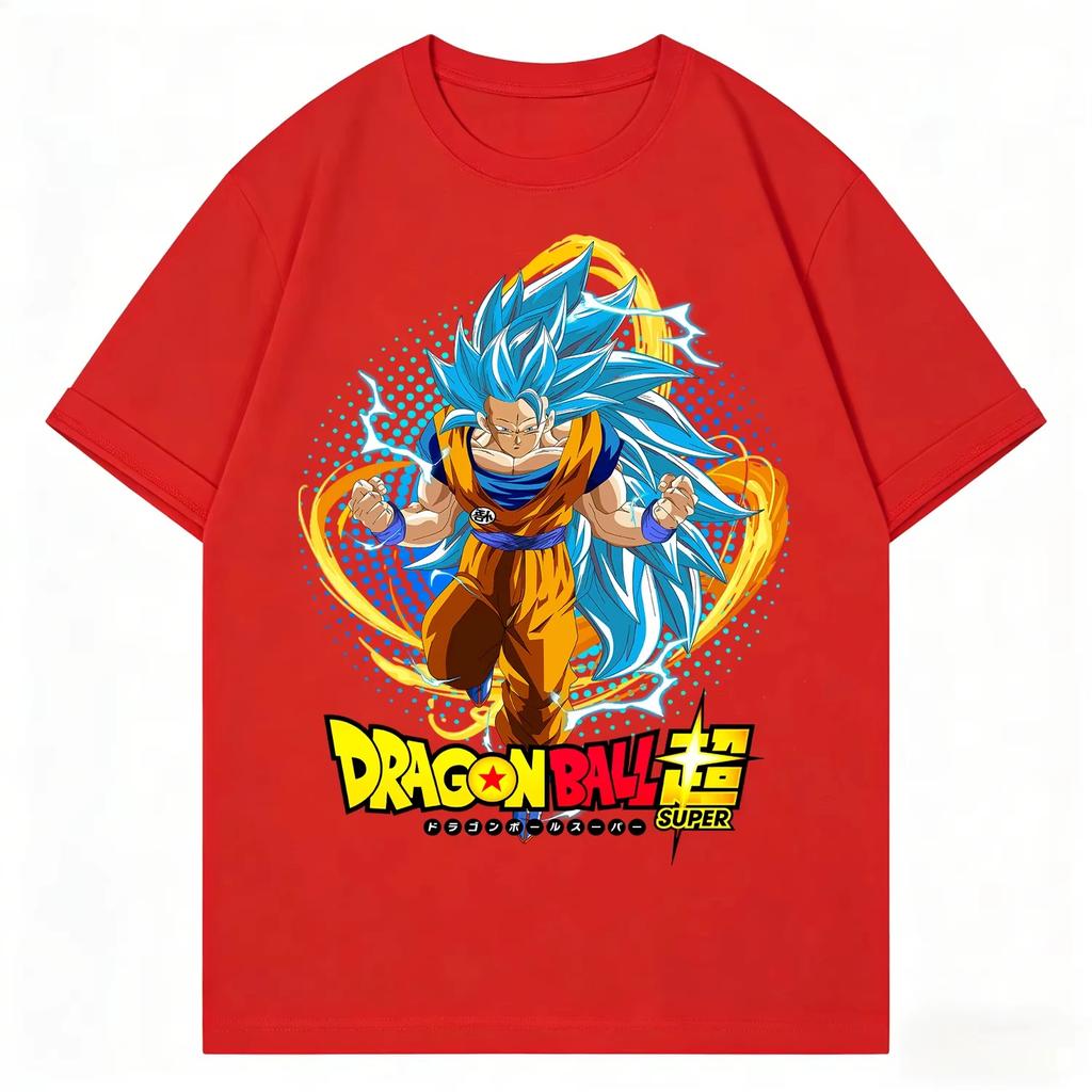 Dragon Ball Vintage Super Saiyan Blue Goku Print Tee pure Cotton 2026 Summer T-Shirt Unisex High Quality Casual Streetwear