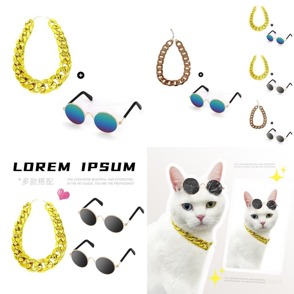 Entzückende Und Stilvolle Haustier-Festival-Kostüm-Halskette Und Brille Für Katzen Und Hunde