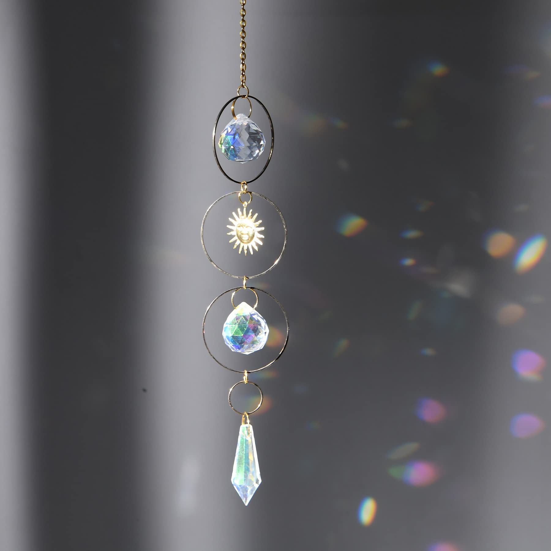 

сверкающий хрустальный месяц и звезда, подвеска на окно/вход, на удачу, популярный хрустальный ловец солнца, любовь и фэн-шуй, подвесное украшение, ловец солнца, украшение,