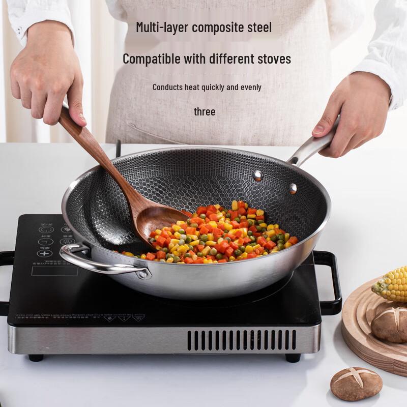 Lechu Heli 304 Stainless Steel Non-Stick Wok