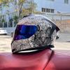 Imitation Street Car Helmet Men's Motorcycle 3C Electric Vehicle Full Helmet Autumn and Winter Knight Double Mirror Riding