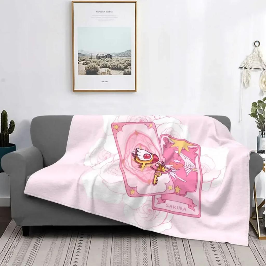 Cardcaptor Sakura dream wand blanket soft flannel fleece warm anime manga throw blankets for car bedroom couch bedspreads