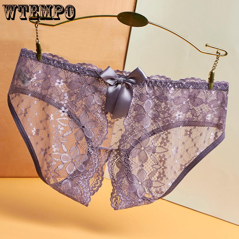 

WTEMPO Lace Sexy Underwear Women s Seamless Low Waist Plus Thong one size білий