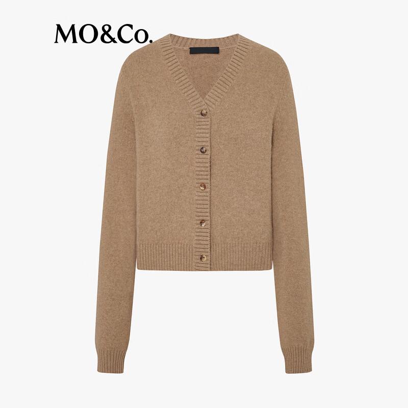 MO&Co. V-Neck Wool Blend Cardigan