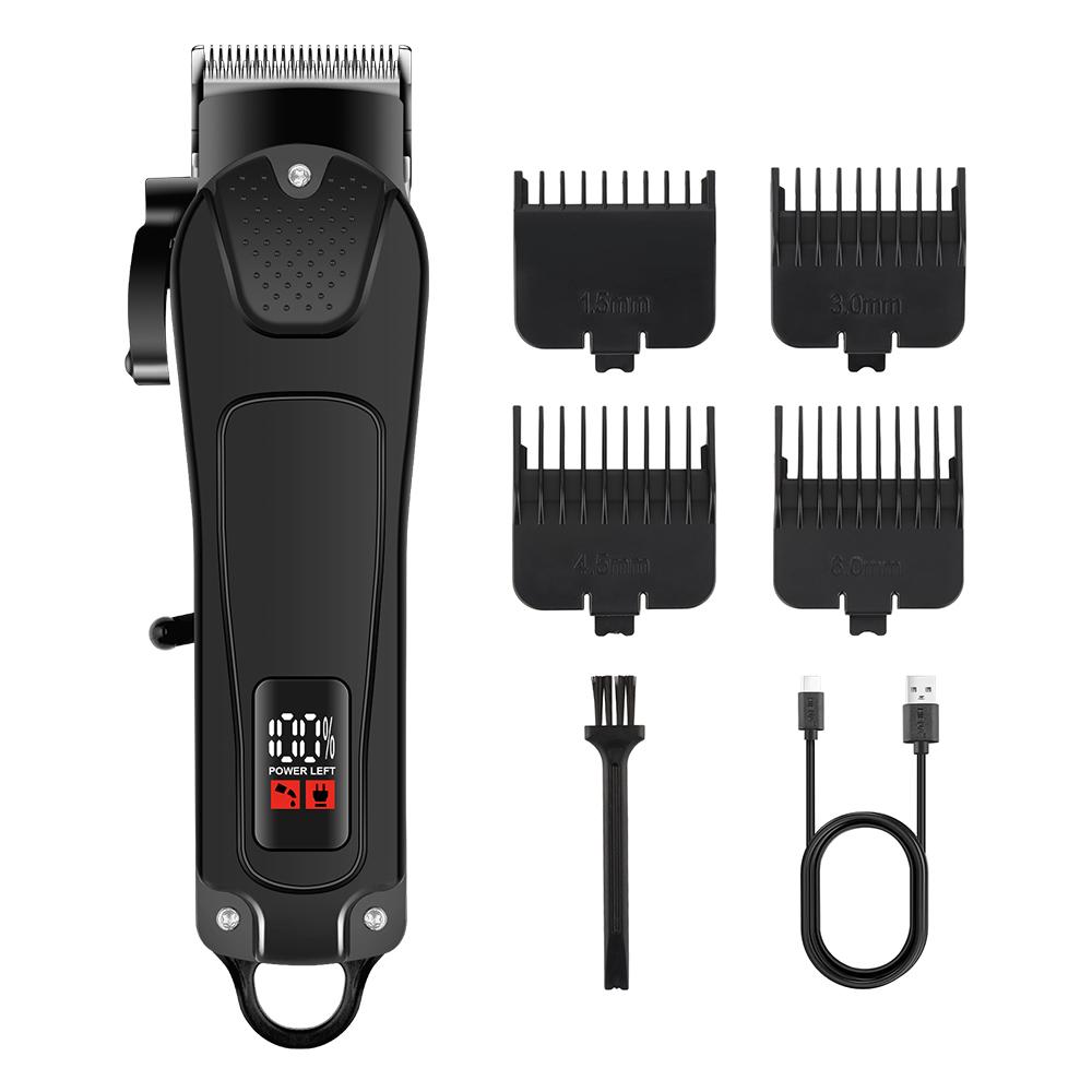 Electric Hair Clipper Black Professional Haircut Home Haircut Rechargeable USB  Men's Cordless Hair Clipper USB Rechargeable
