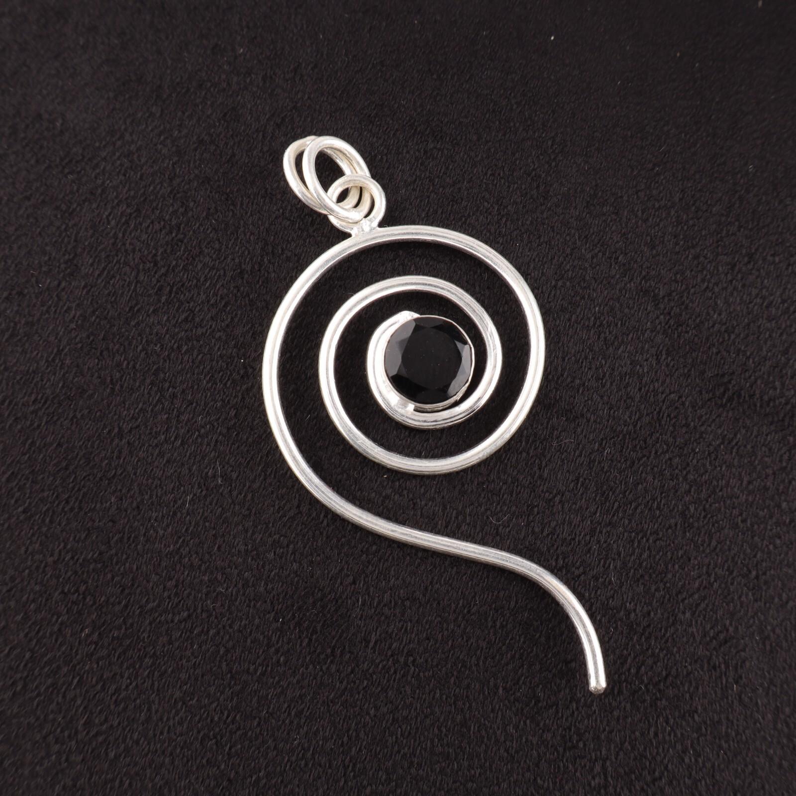 

Black Onyx Gemstone 925 Sterling Silver Jewelry Handcrafted Pendant Gift For Her PP-42-5