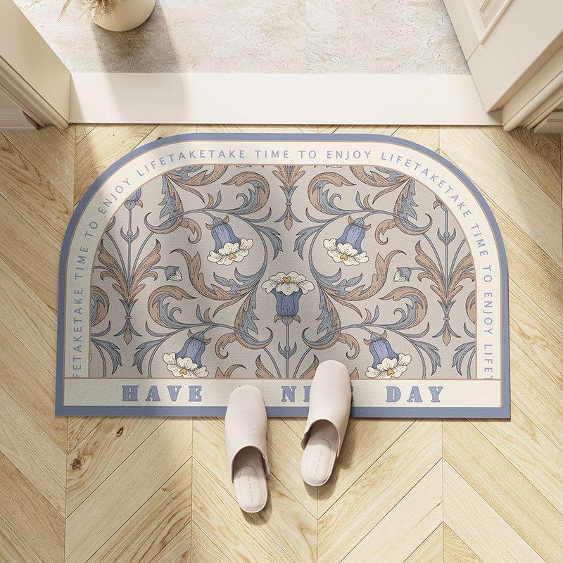 Leichter Luxus Europäische Blume Badezimmer Saugfähige Bodenmatte Weiche Kieselgur Toilette WC Bodenmatte Badtürmatte