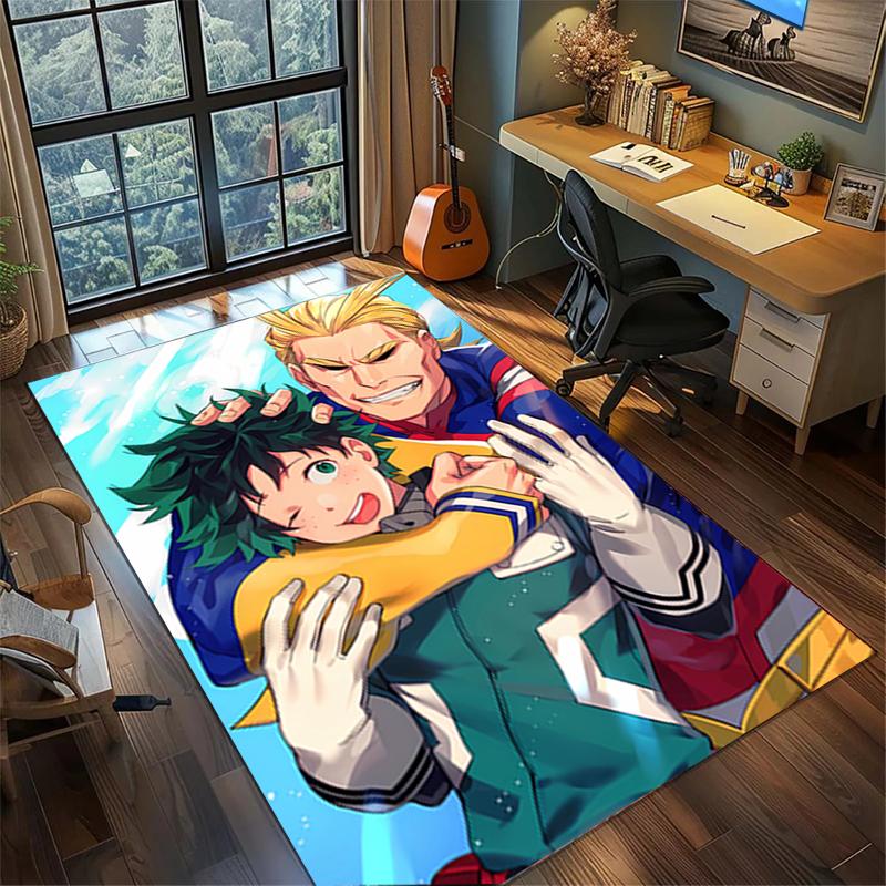 My Hero Academia Gamer Room Rug Large Area Non Slip Washable Floor Mat Bedroom Decor