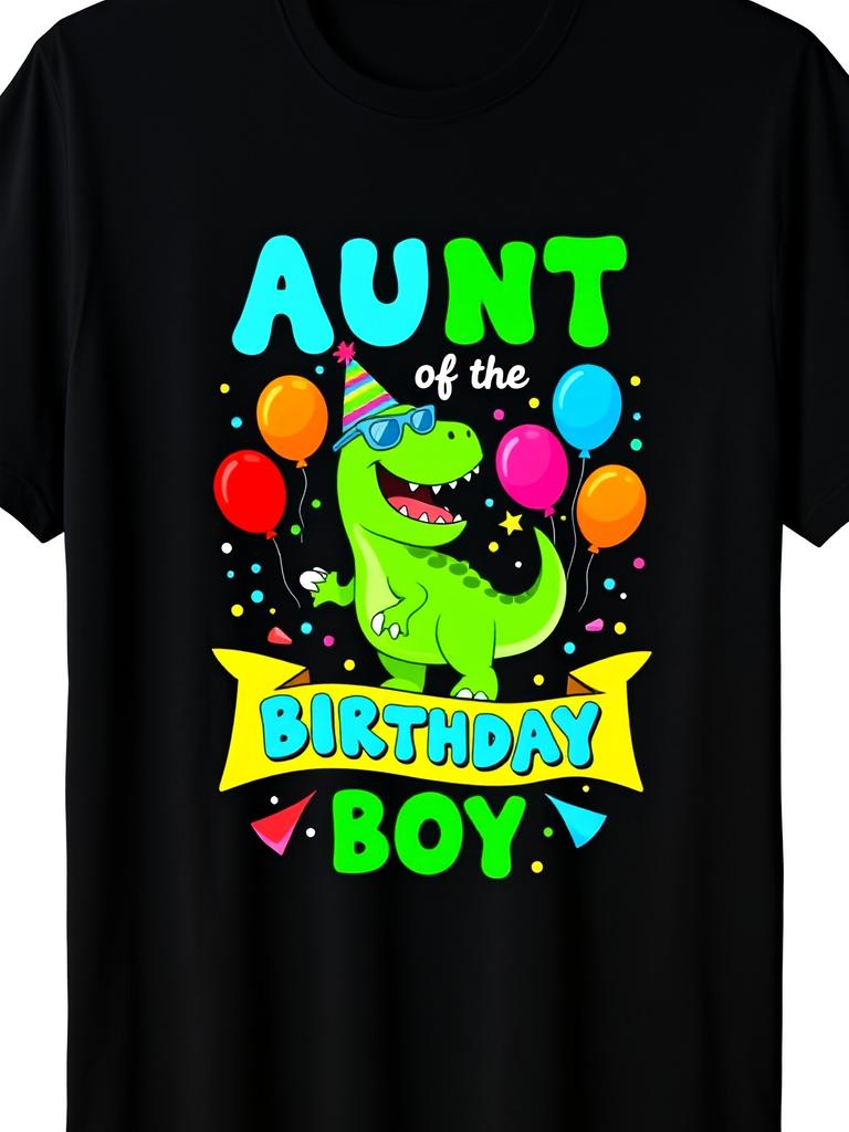 Aunt of the Birthday Boy TRex Dinosaur Party T-Shirt Fun Family Matching Gift for Birthdays Hallowee