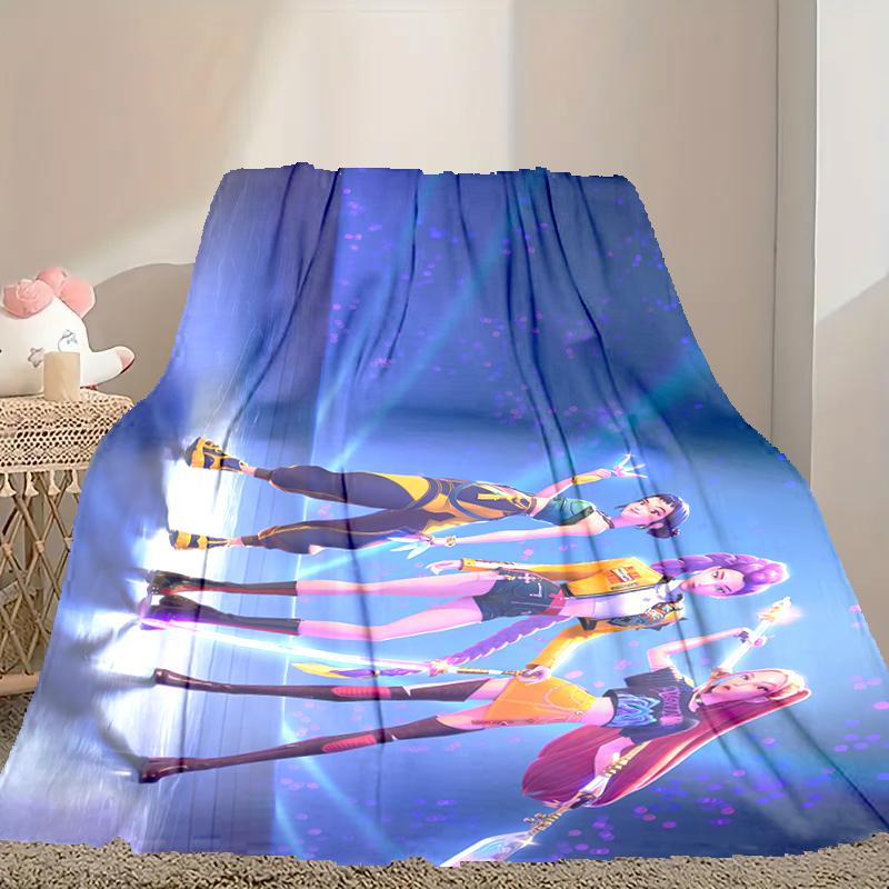 Soft Kpop Demon Hunters Blanket Perfect for Snuggling Up On the Sofa, Ideal for Cozying Up In the Bedroom