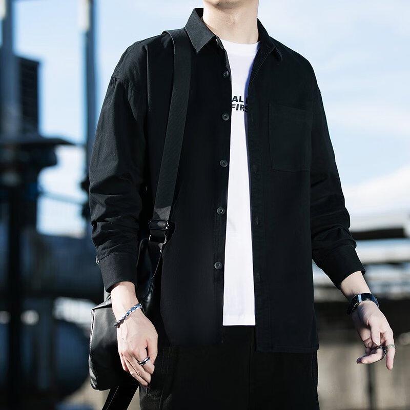 JEEP SPIRIT Men's Turn-Down Collar Workwear Shirt Jacket