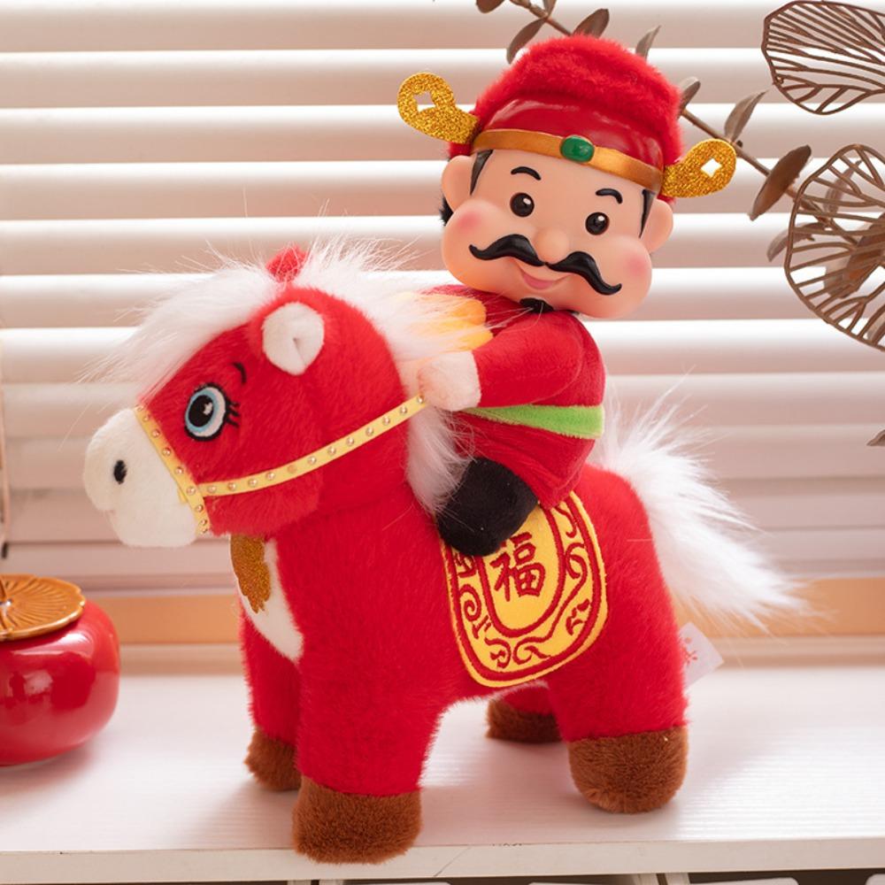 Creative Stuffed Animal Pendants Colorful Chinese New Year Gift Zodiac Pony Figurine  Birthday Gift