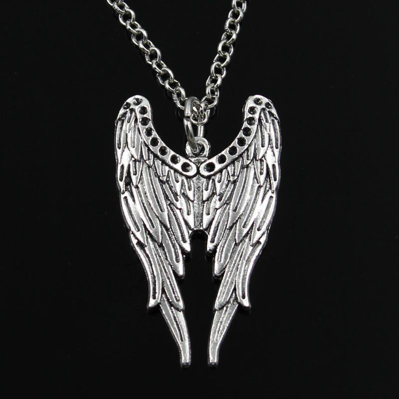 New Fashion Angel Wings Pendants Round Cross Chain Short Long Mens Womens Silver Color Necklace Jewelry Gift