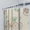 Creative Floral Bicycle Shower Curtain Home Decor For Bathroom Various Sizes Available (White)