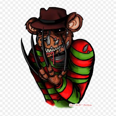 Freddy Fazbear Freddy Krueger Five Nights At Freddy's 3 Freddy Krueg Iron-on Transfers For Clothing Tshirt Bag Heat Transfer Stickers Iron On Patches