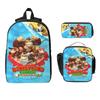 3Pcs Donkey Kong Bananza Game Backpack Set for Children Pen Bags Bookbag Sets with Lunch Box For School Students Knapsack
