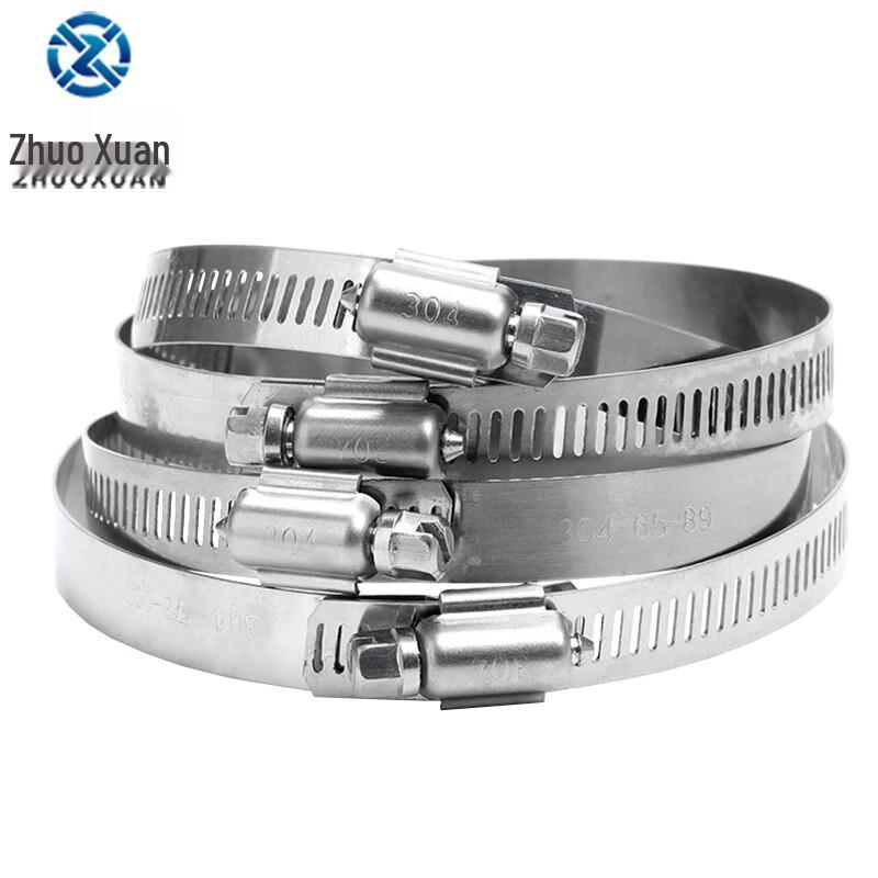 304 Stainless Steel Adjustable Hose Clamps 52-76mm Diameter, 10-Pack нержавеющей стали 304