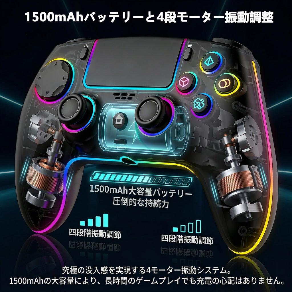 DHKING Геймпад для PlayStation 5 Геймпад для ПК Bluetooth Беспроводное Соединение 1500 мАч 25 Часов Непрерывного Использования Турбо Быстрый Огонь Сенсор Макро-функция RGB