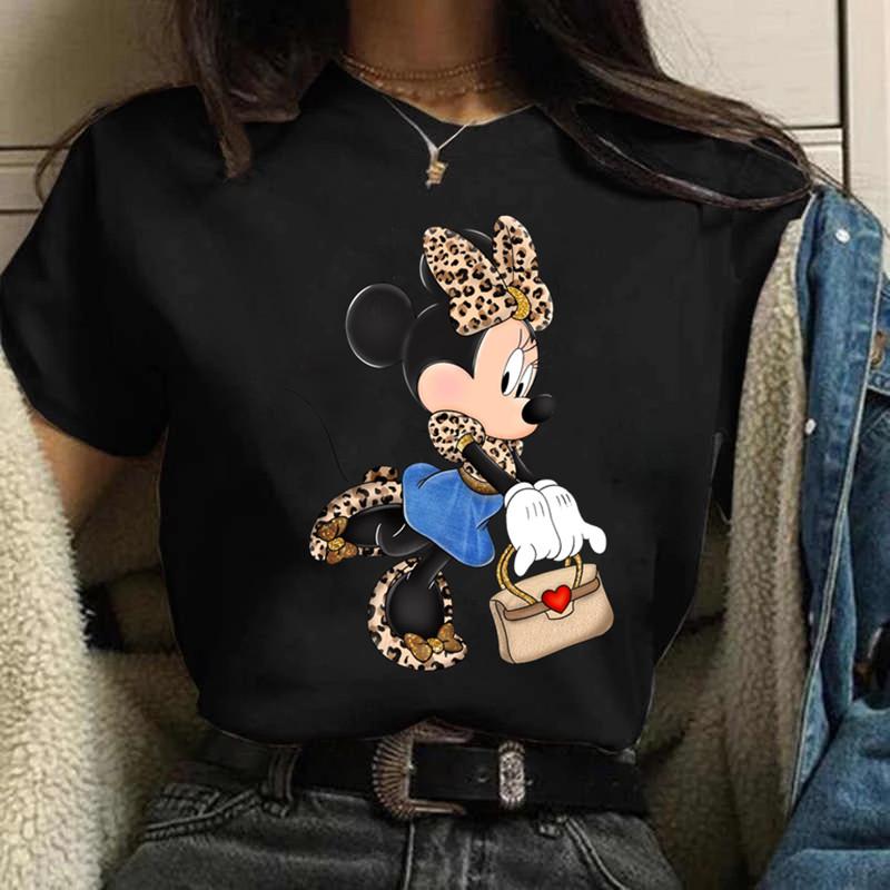 Y2k 90s Fashion T Shirts Gothic Fashion Mickey Tshirt Minnie Mouse Print T-shirt Women T Shirt Female Clothes Kawaii Disney