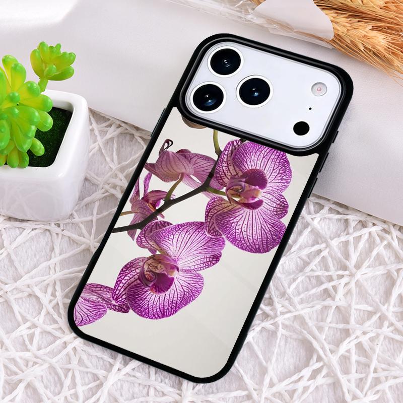 Orchid Flowers Colorful Soft Shockproof Phone Case for iPhone 17 Air 16e 15 11 12 14 13 Pro Max Cover Coque