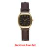 Square Minimalist Quartz Watch Women Petite Wrist Retro Synthetic Leather Strap