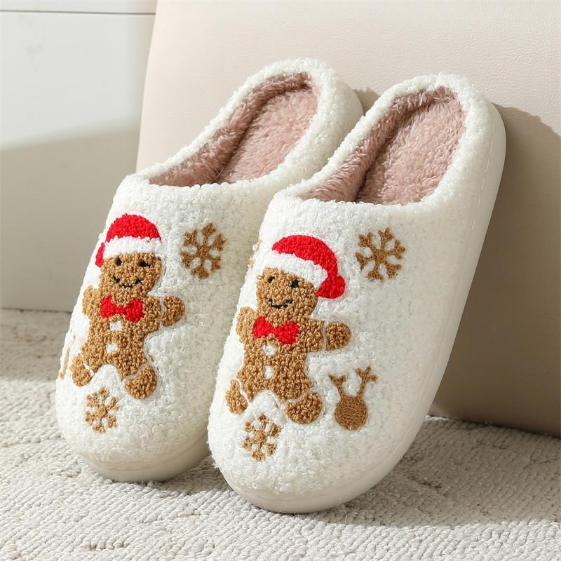 Slippers cotton slippers women winter christmas halloween cotton mop indoor home plush warm cotton slippers