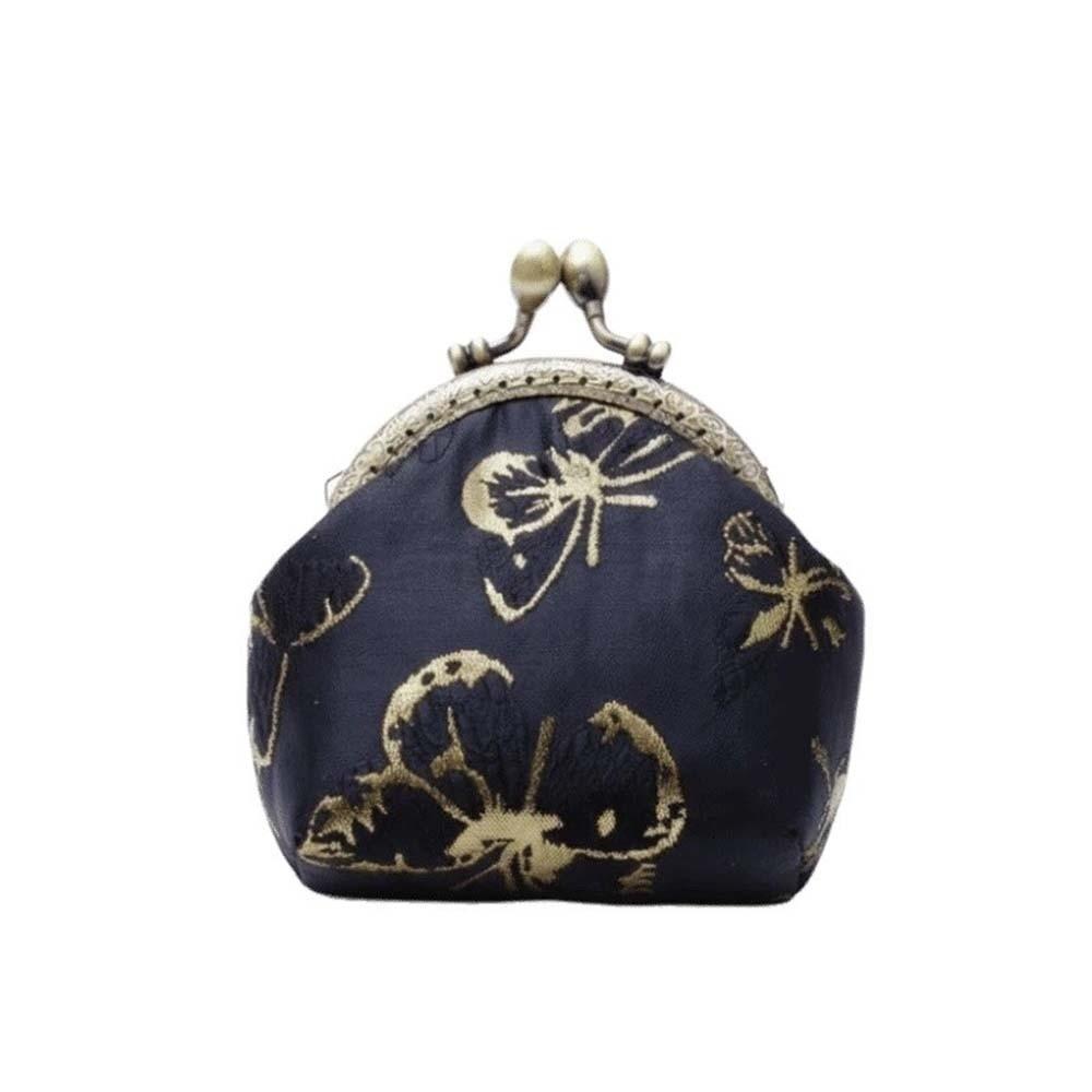 Anti-lost Kiss Lock Coin Purse Polyester Portable Brocade Mini Pouch Chinese Style Thickened Embroidered Small Pocket Ring