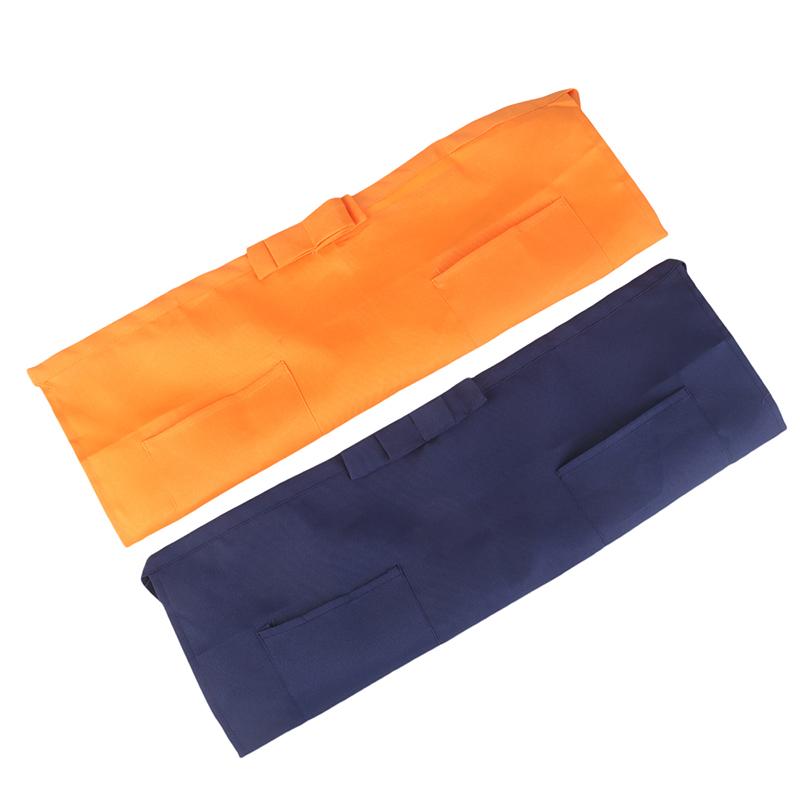 Half Short Waist Polyester Apron Waitress Waiter With Pocket Kitchen Cafe Pub Bar Apron