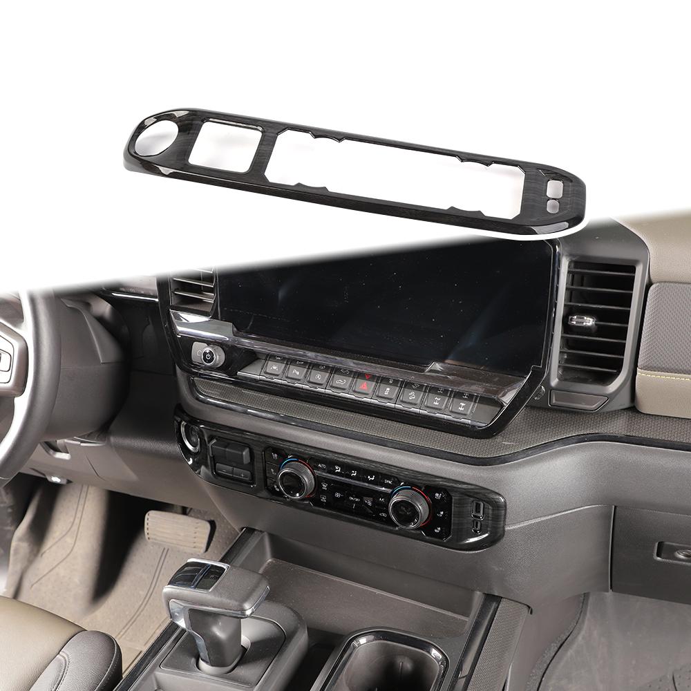 Black Wood AC Conditioner Switch Control Pannel Trim for Chevy Silverado 2022+