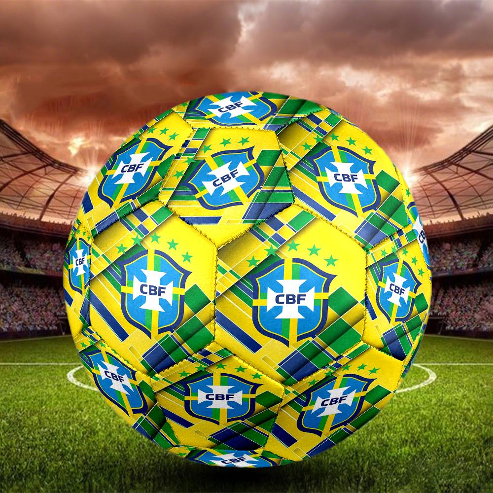CBF Brazil Indoor Soccer Ball Size 5 Colorful All Ages Machine Stitched PVC Competition Ready Durable High-Bounce