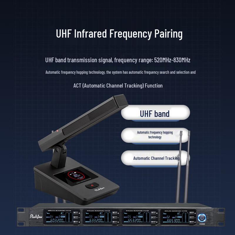 Runpu UHF Wireless Conference Gooseneck Microphone System (CN version)