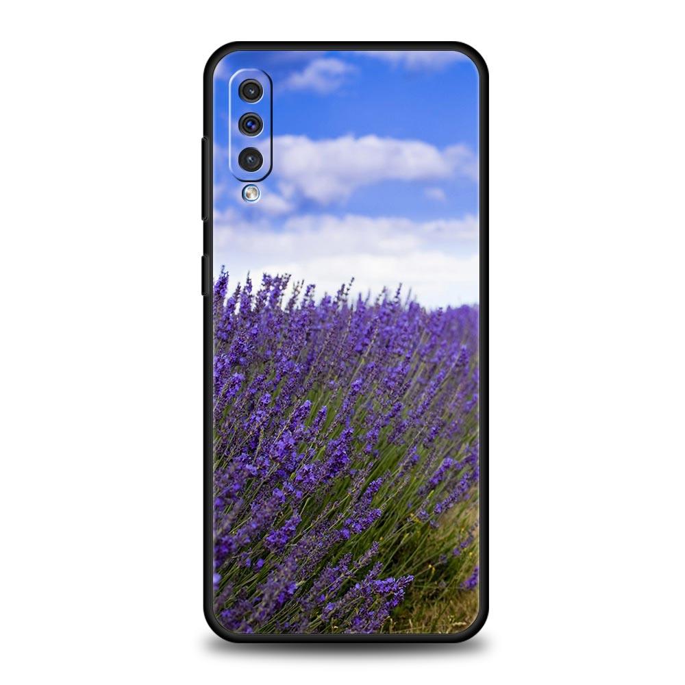 Simple lavender Purple flowers Case For Samsung A54 A52 A24 A14 A50 A70 A40 A20S A20E A06 A12 A22 A34 A42 A32 5G A04s A16 Cover