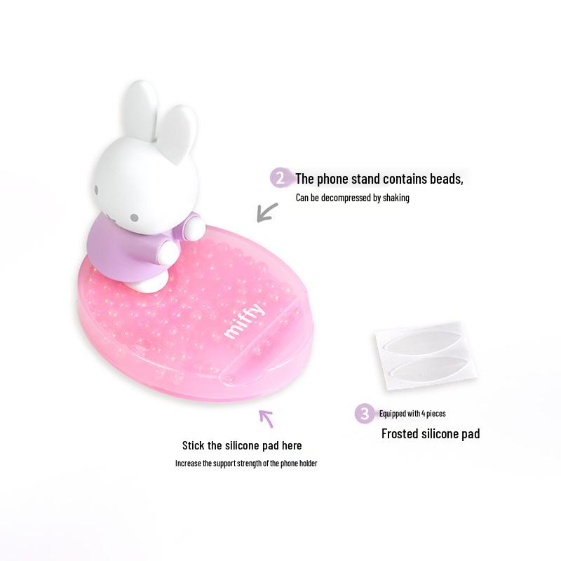 Miffy Cute Foldable Telescopic Phone Holder - Universal Desktop Stand for Streaming and Watching Dramas.