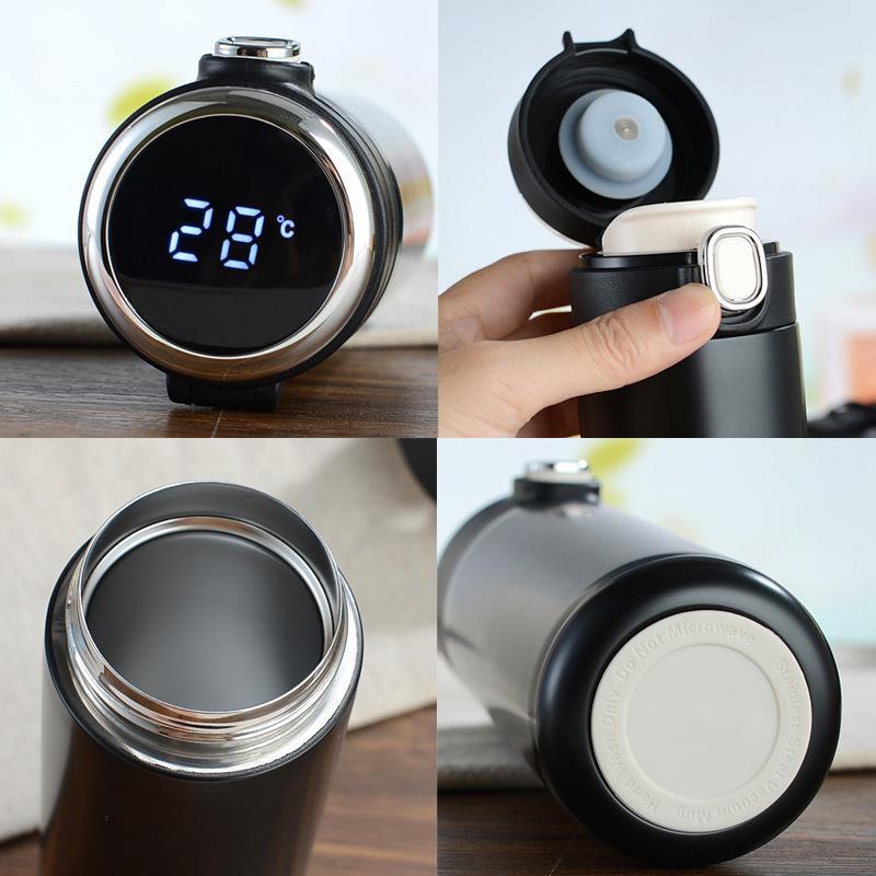 Inteligentní termoska 304 z nerezové oceli - přenosná sportovní láhev na vodu pro studenty