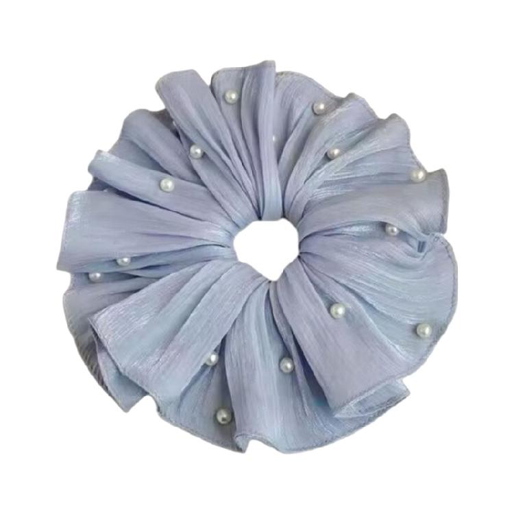 Luxurious French Style Scrunchies with Beaded Embellishments and Lace Trim Ponytail Holder Hair Accessories Hair Tie