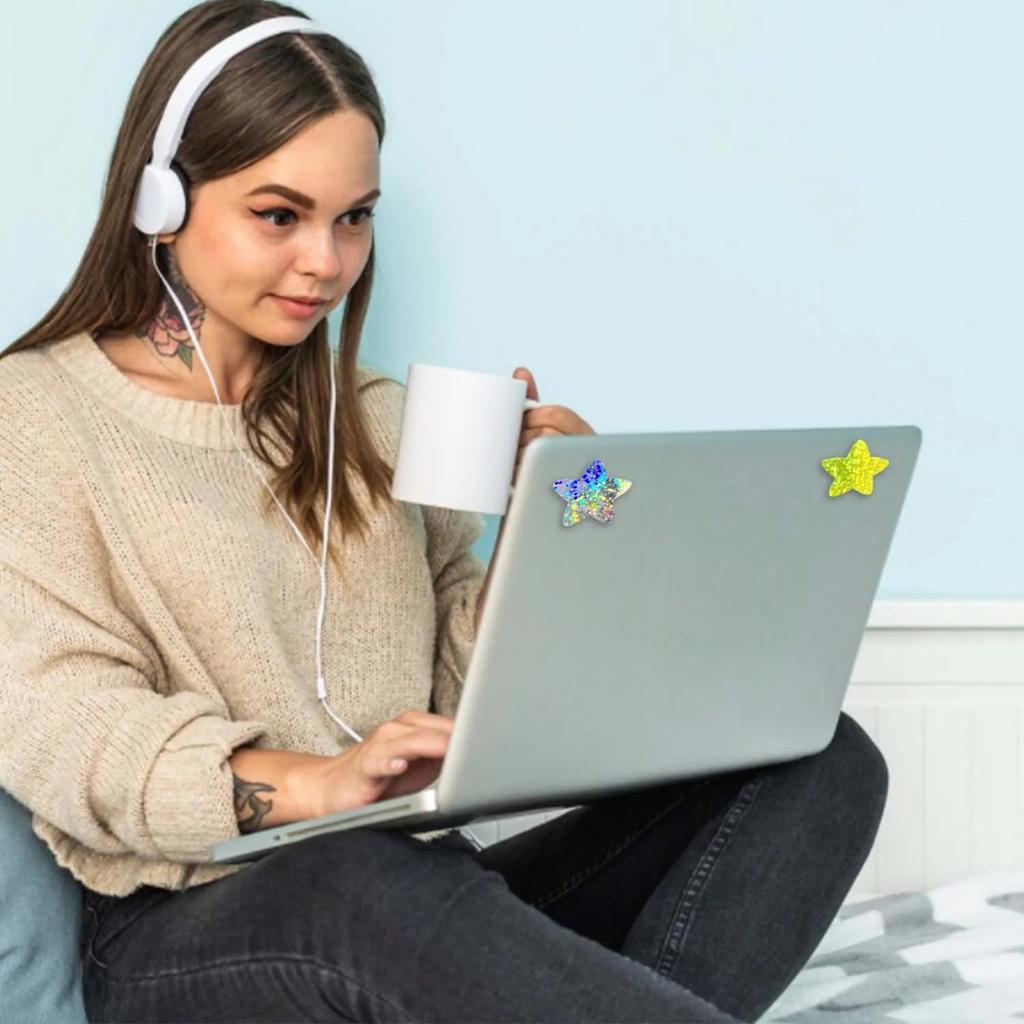 1 Roll of Colorful Radium Star Stickers, Gifts, Decorative Sealing Stickers, Self-adhesive Labels