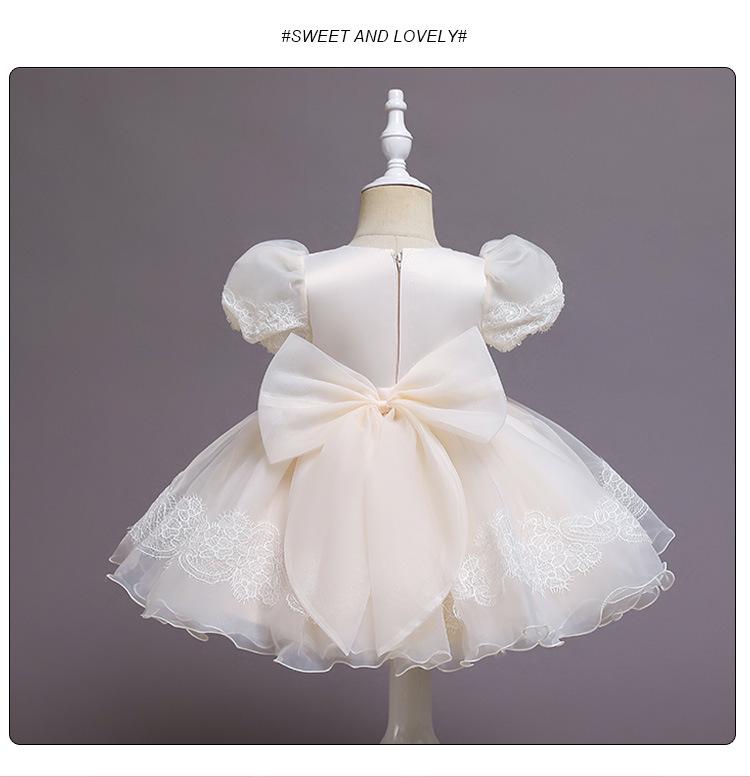 Popular Baby Girls' First Birthday & Wedding Flower Princess Dress for Piano Performance