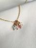 Vlen Minimalist 18K Gold Chain Necklaces Natural Stone Bead Cluster Pendant Necklace Trendy Delicate Jewelry for Wedding