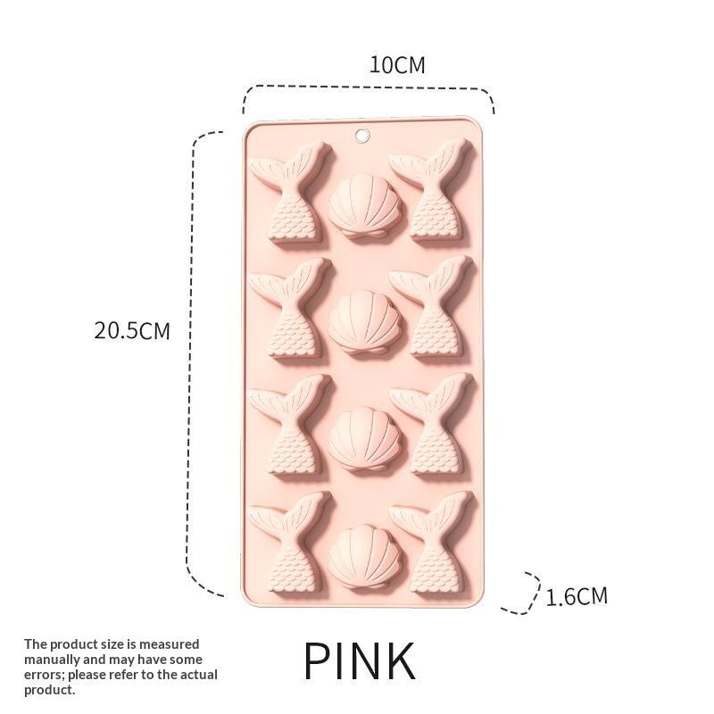 Marine Theme Fondant Silicone Mold,Seashell,Mermaid Tail,DIY Handmade Baking Tools For Mermaid Theme Cake Decoration