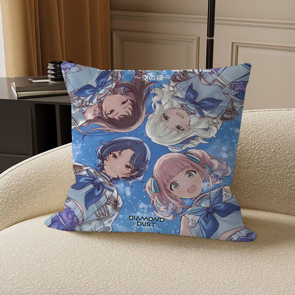 Anime G-Girls Band Cry Cushion Cover Inches Farmhouse Decor Home Throw Pillow Covers for Couch Decorations