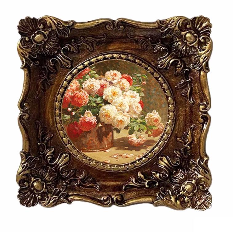 European Vintage Artistic Luxury Relief Photo Frame Resin Adornments Home Room Wall Murals Picture Frame Decoration Accessories