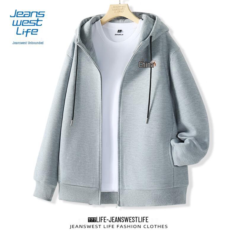 

JEANSWEST LIFE Men s Casual Waffle Knit Round Neck Cardigan L