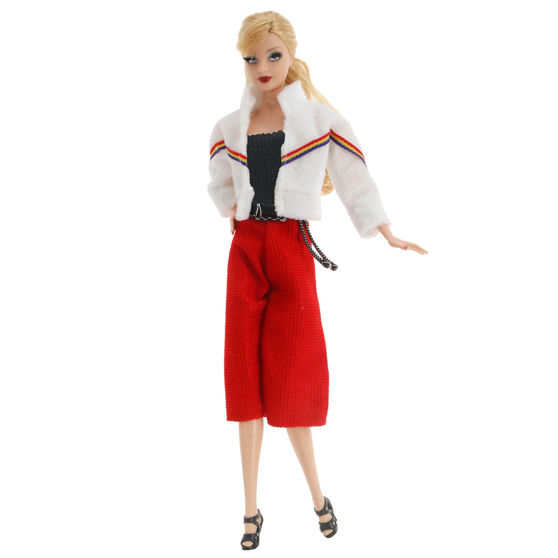 

Набір одягу для ляльки Барбі: 6-дюймова та 11-дюймова Шкіряна куртка, Штани, Спідниця - 30 см Модний гардероб