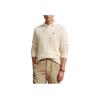 Polo Ralph Lauren SS22 Solid Logo Embroidered Cable Knit Crew Neck Sweater Men sweater Beige 710775885-024